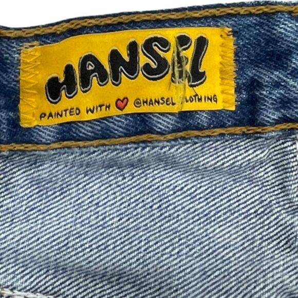 Vintage Urban Renewal Hansel Smiley Face Hand Painted Jeans 28 HP🎉 - Picture 2 of 8